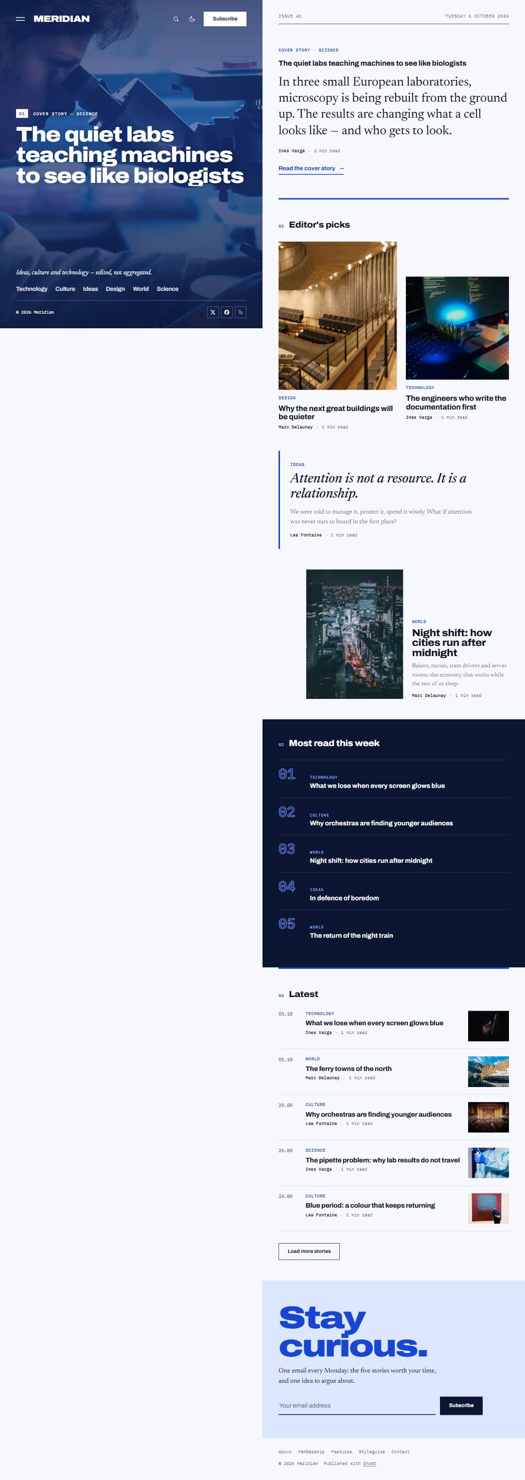 The complete Cobalt demo homepage
