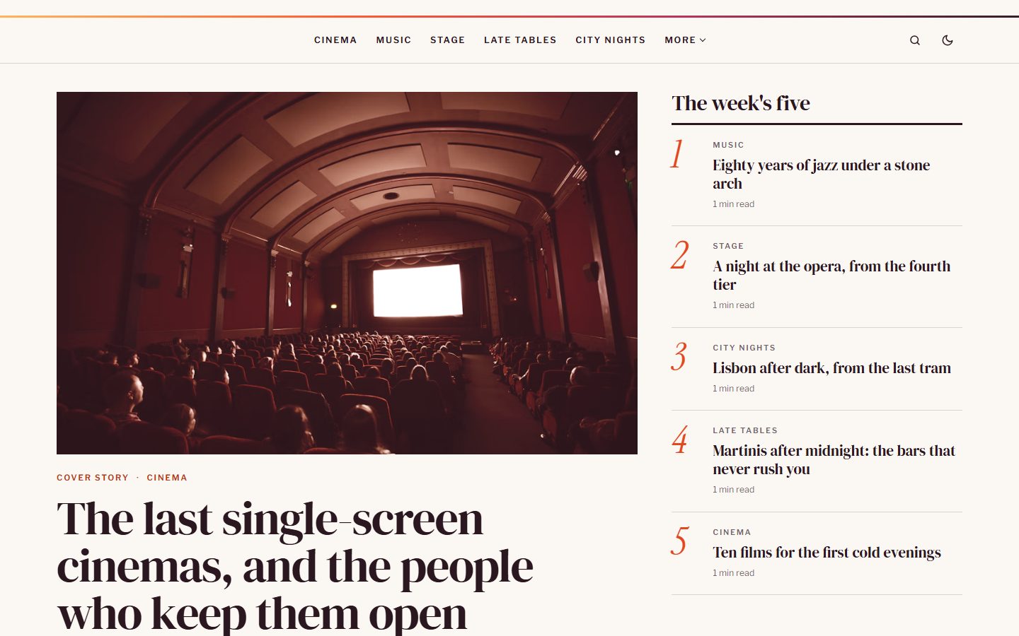 Vesper: Cover + top five