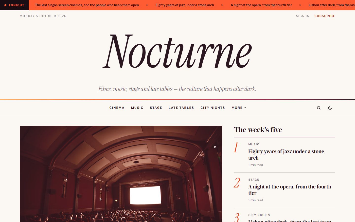 Vesper homepage