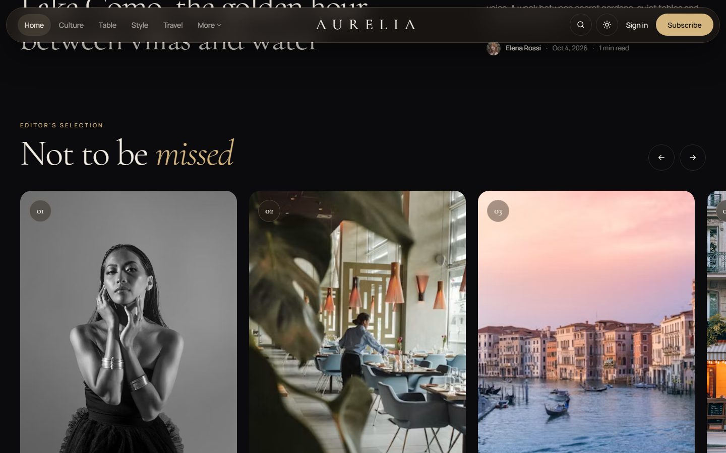 Aurelia: Selection carousel