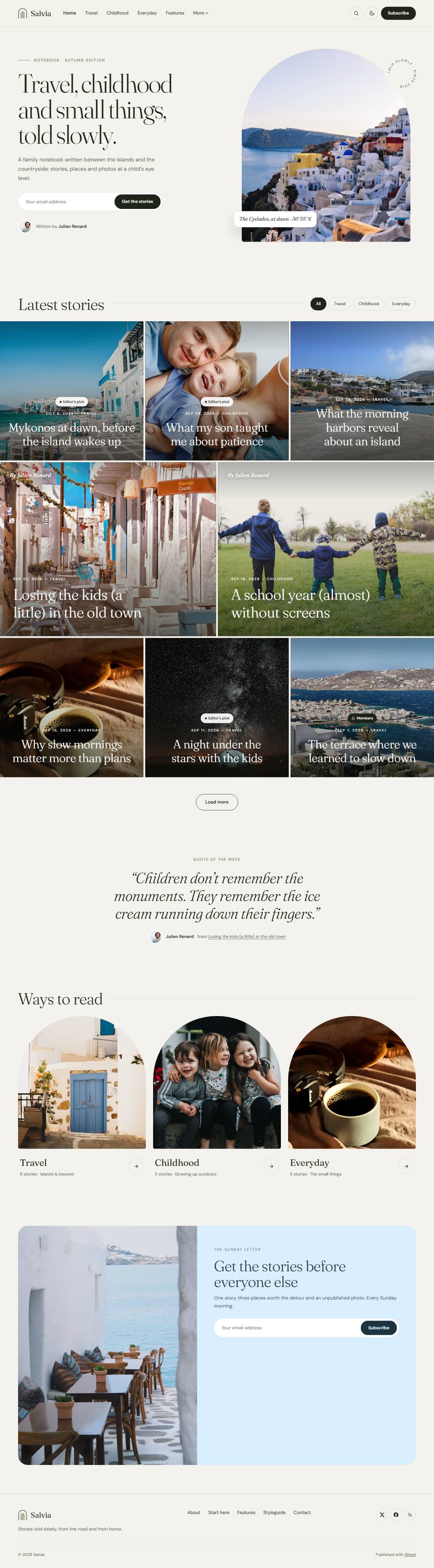 The complete Salvia demo homepage
